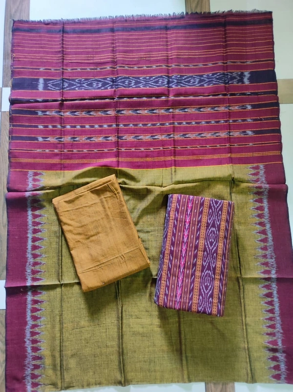 101473 Sambalpuri Handloom Dress Material, Dress Kapada With Dupatta 