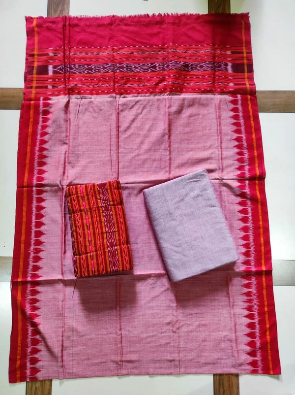 101474 Sambalpuri Handloom Dress Material, Dress Kapada With Dupatta 
