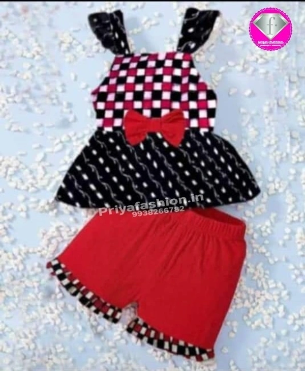 101491 Sambalpuri Handloom Cotton Kids Dress with Half Pant  - 8 Years - 10 Years