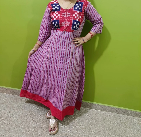 101498 Sambalpuri Handloom Long Kurti  - 42