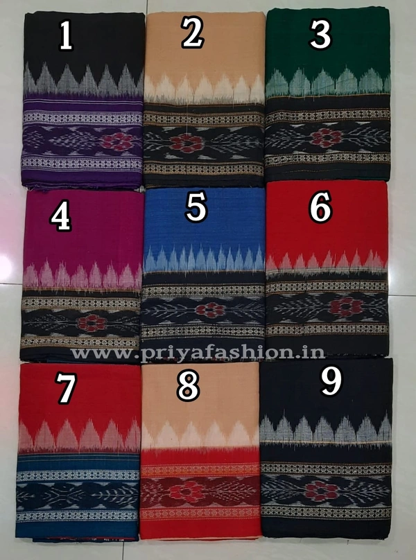 101574 Sambalpuri Handloom Cotton Dupatta, Odhani  - Colour No.8
