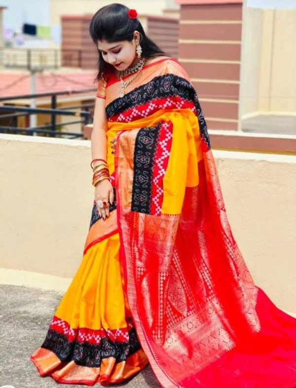 101588 Sambalpuri Patchwork In Silk Pata Saree With Blause 
