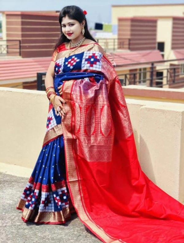 101589 Sambalpuri Patchwork In Silk Pata Saree With Blause 
