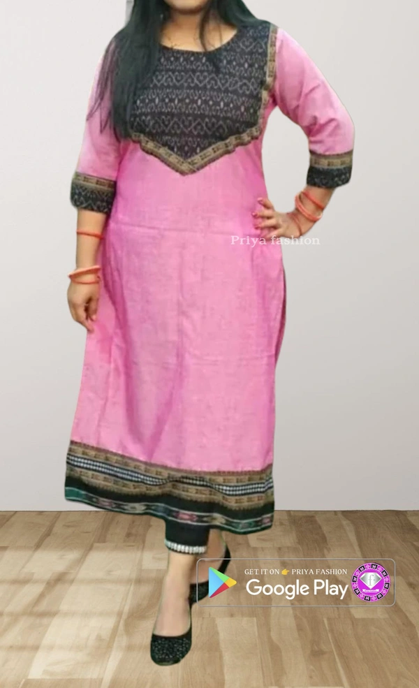 101617 Sambalpuri Handloom Cotton Stitching Kurti  - 36