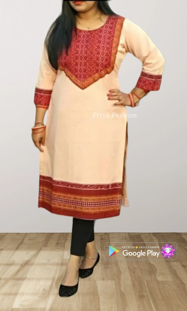 101618 Sambalpuri Handloom Cotton Stitching Kurti 