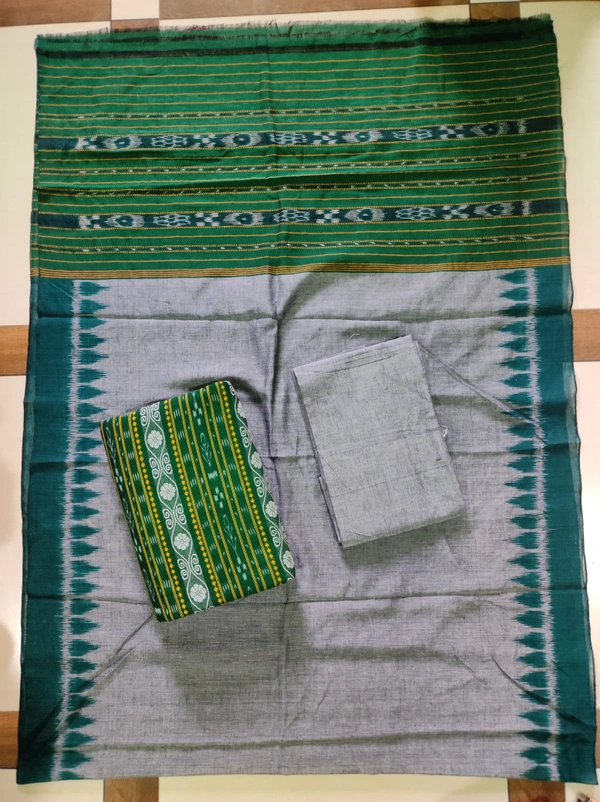 101626 Sambalpuri Handloom Cotton Dress Material With Dupatta 