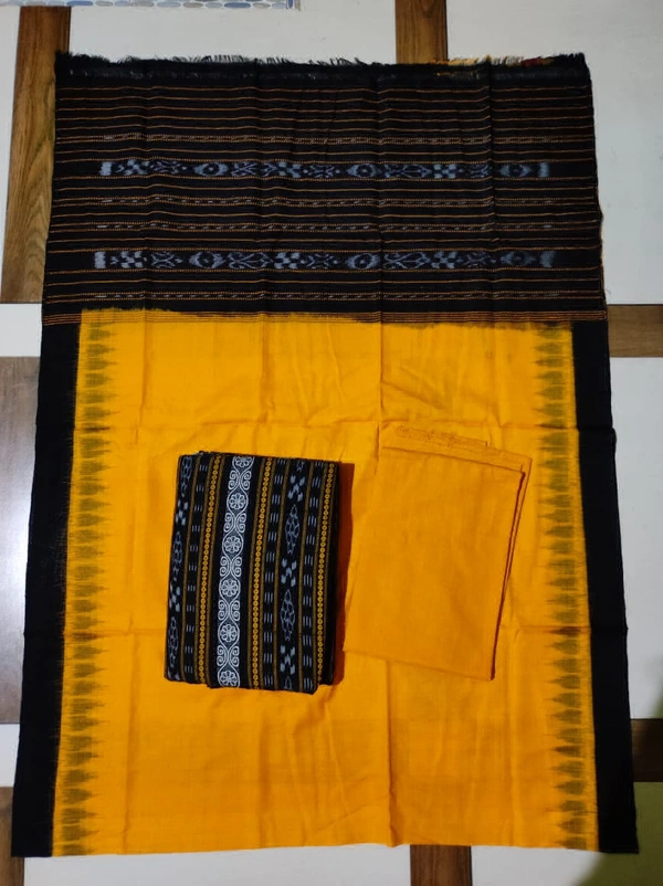 101627 Sambalpuri Handloom Cotton Dress Material With Dupatta 