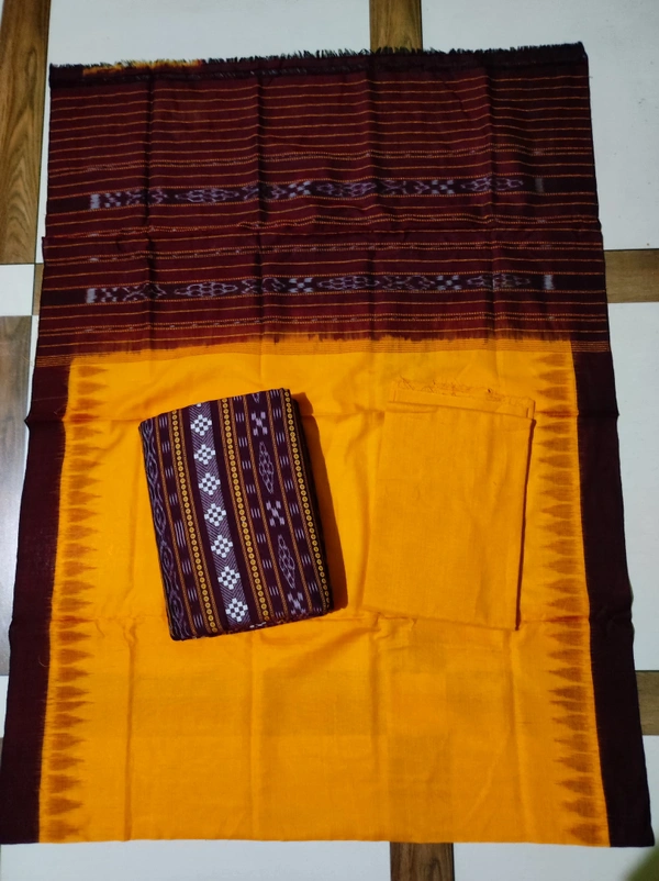 101635 Sambalpuri Handloom Cotton Dress Material With Dupatta 