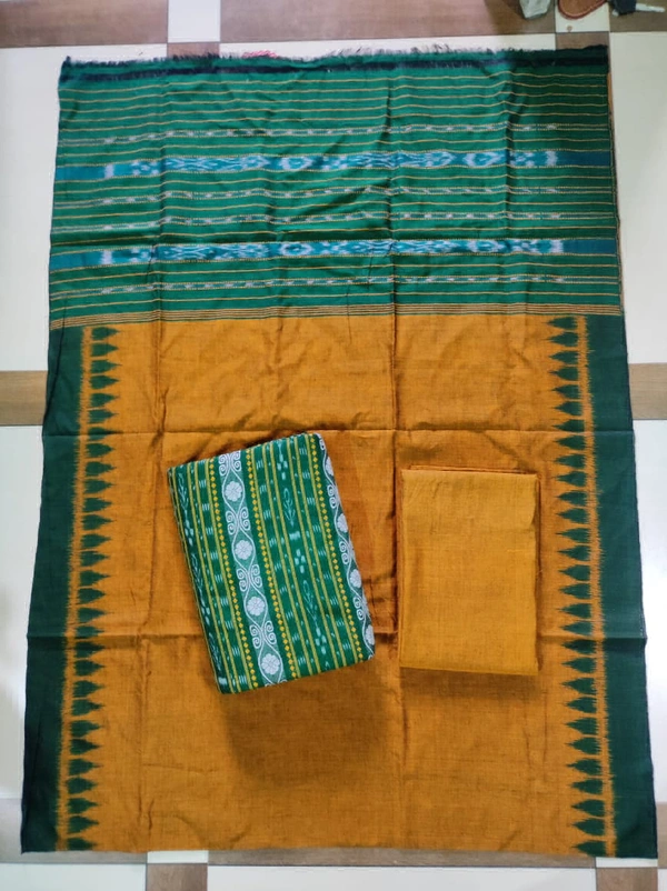 101636 Sambalpuri Handloom Cotton Dress Material With Dupatta 