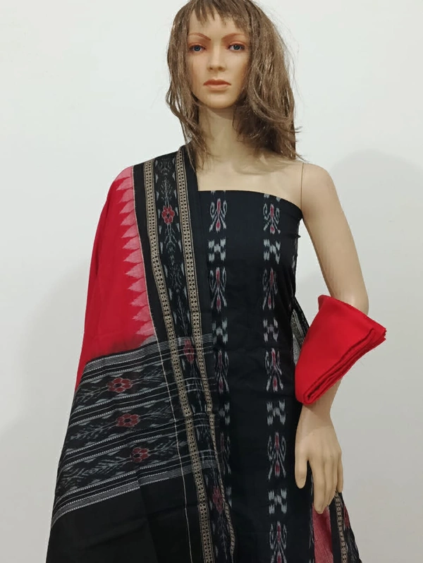 101645 Sambalpuri Handloom Cotton Dress Material With Dupatta 