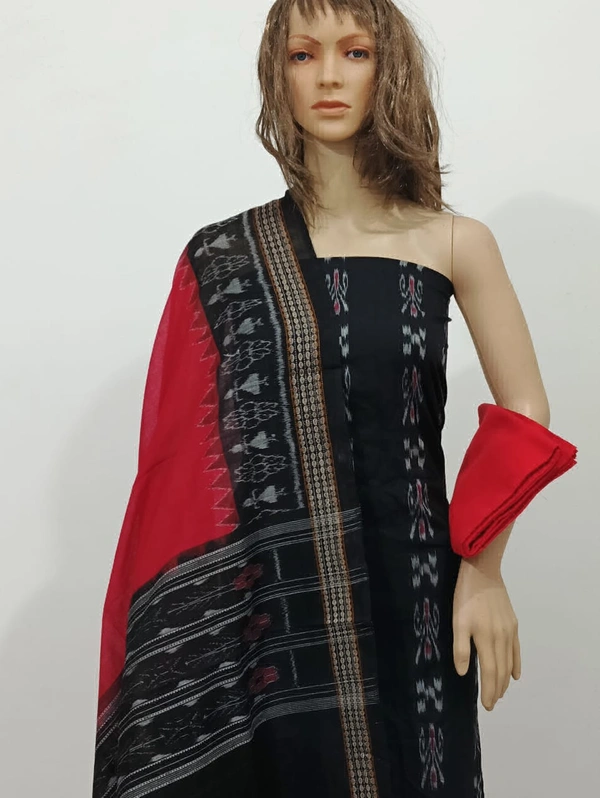 101647 Sambalpuri Handloom Cotton Dress Material With Dupatta 