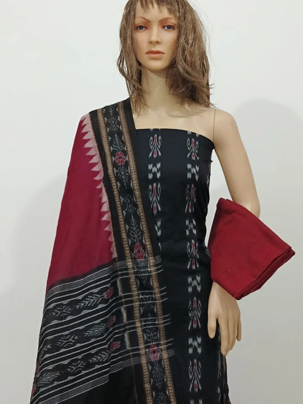 101651 Sambalpuri Handloom Cotton Dress Material With Dupatta 
