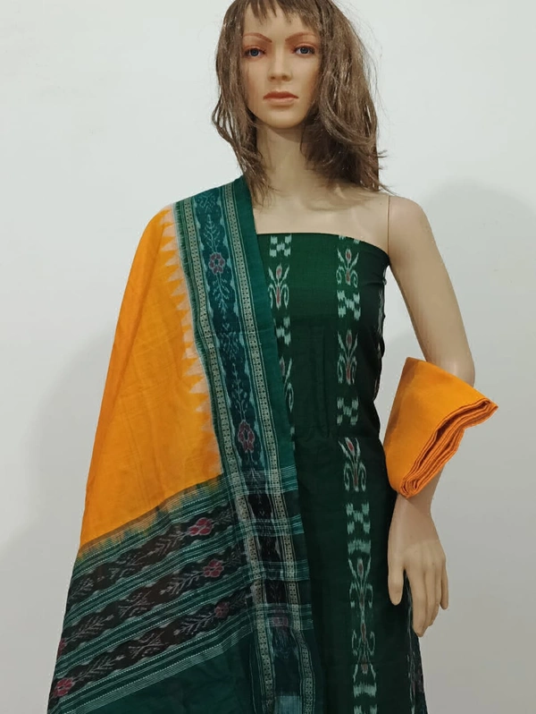 101659 Sambalpuri Handloom Cotton Dress Material With Dupatta 
