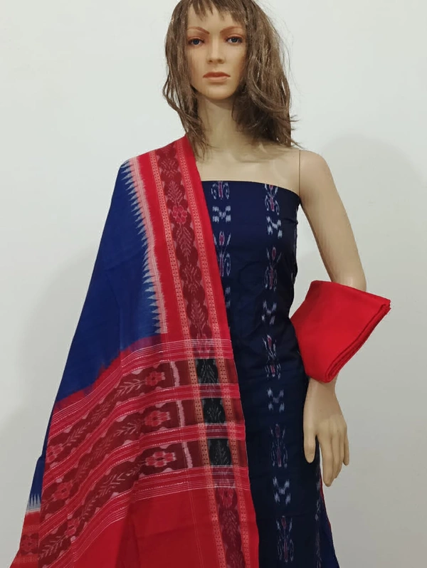 101663 Sambalpuri Handloom Cotton Dress Material With Dupatta 