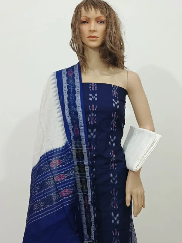 101667 Sambalpuri Handloom Cotton Dress Material With Dupatta 