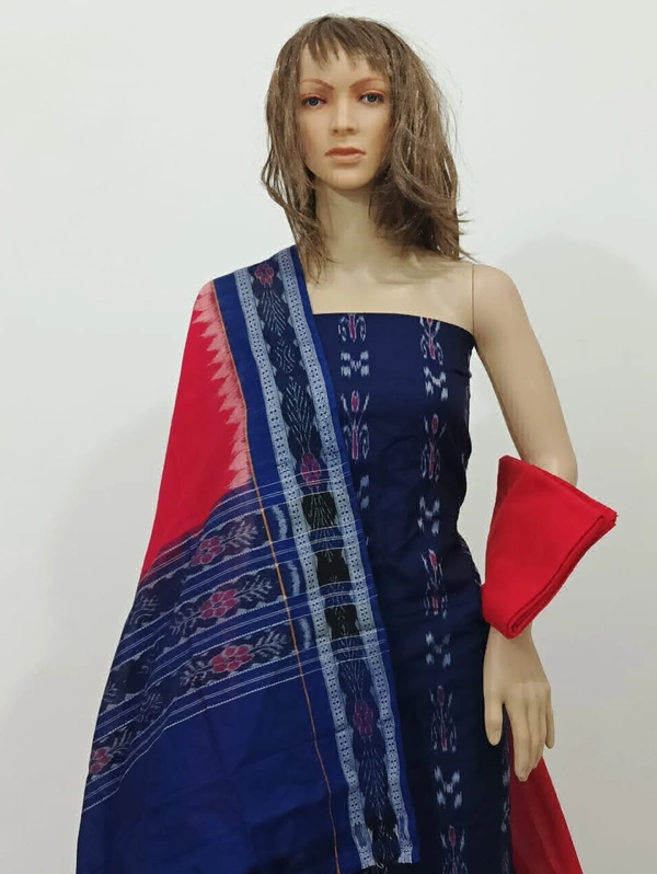 101668 Sambalpuri Handloom Cotton Dress Material With Dupatta 
