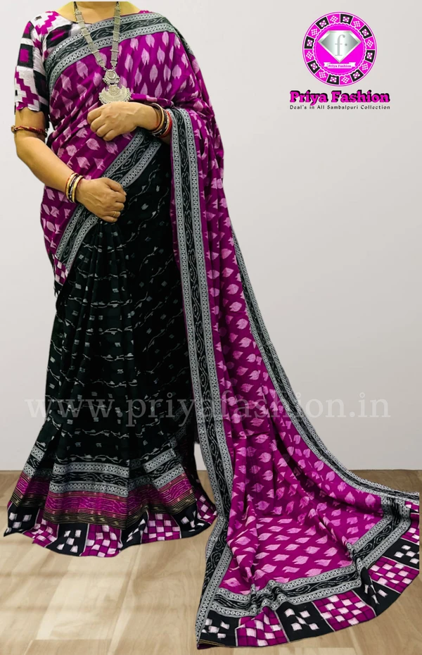 101685 Sambalpuri Handloom Patchwork Saree With Blause 