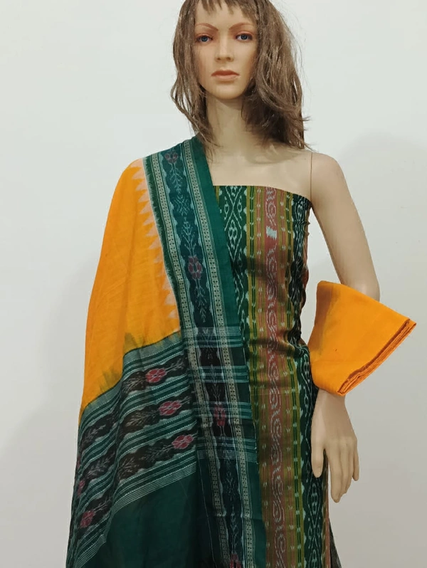 101705 Sambalpuri Handloom Cotton Dress Material With Dupatta 