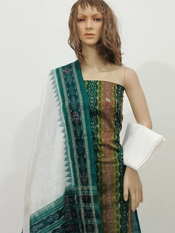 101707 Sambalpuri Handloom Cotton Dress Material With Dupatta 