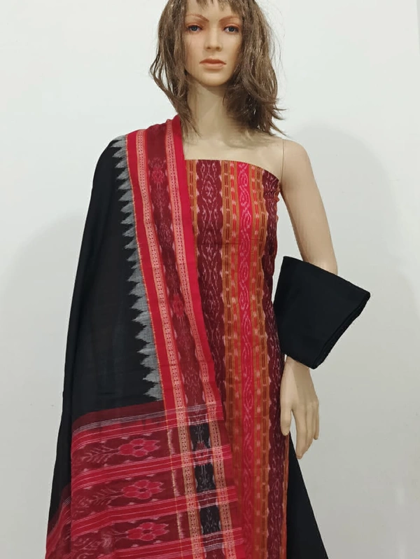 101708 Sambalpuri Handloom Cotton Dress Material With Dupatta 