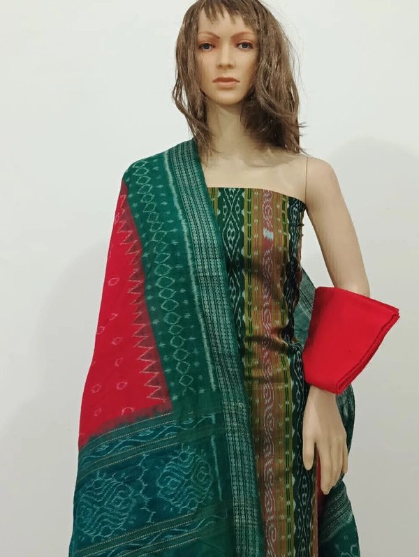101709 Sambalpuri Handloom Cotton Dress Material With Dupatta 