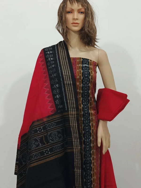 101711 Sambalpuri Handloom Cotton Dress Material With Dupatta 