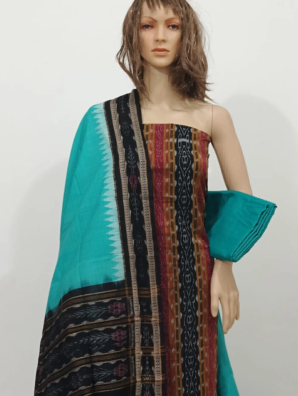 101712 Sambalpuri Handloom Cotton Dress Material With Dupatta 