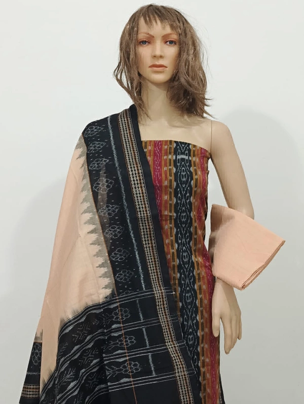 101713 Sambalpuri Handloom Cotton Dress Material With Dupatta 