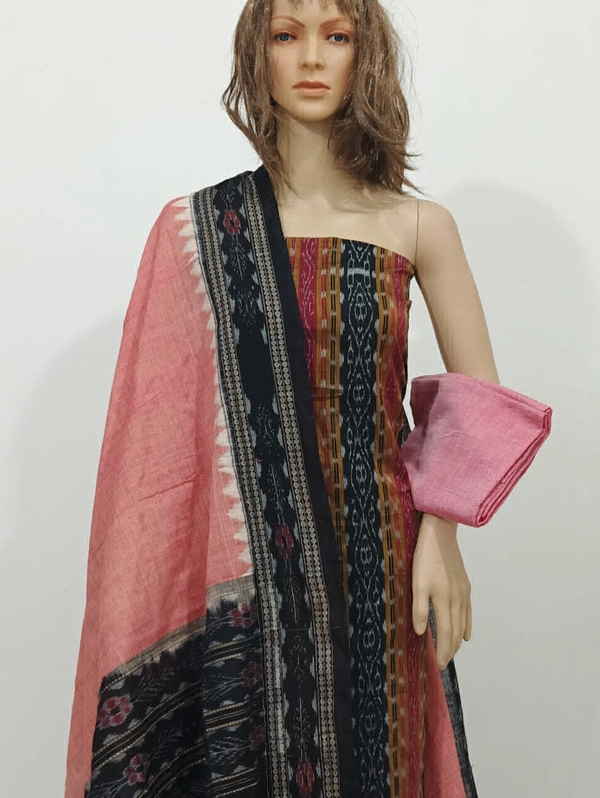 101714 Sambalpuri Handloom Cotton Dress Material With Dupatta 