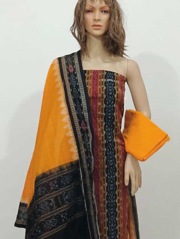101715 Sambalpuri Handloom Cotton Dress Material With Dupatta 