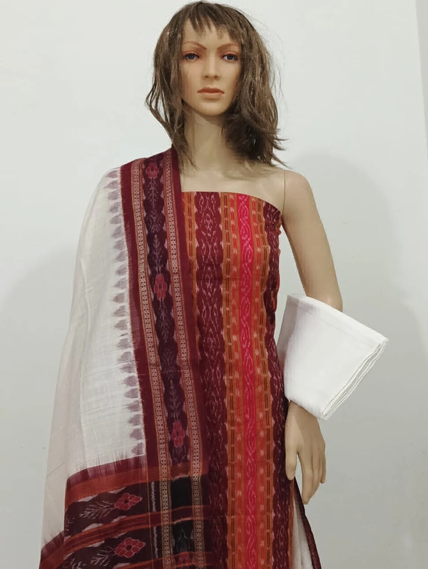 101716 Sambalpuri Handloom Cotton Dress Material With Dupatta 