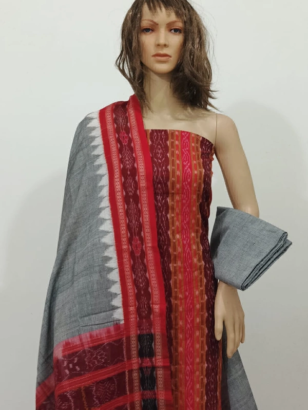 101717 Sambalpuri Handloom Cotton Dress Material With Dupatta 
