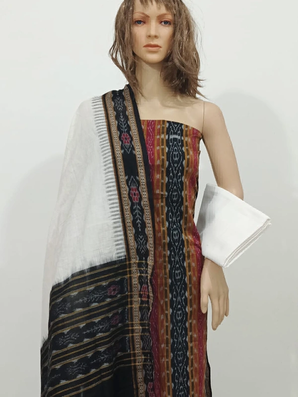 101718 Sambalpuri Handloom Cotton Dress Material With Dupatta 