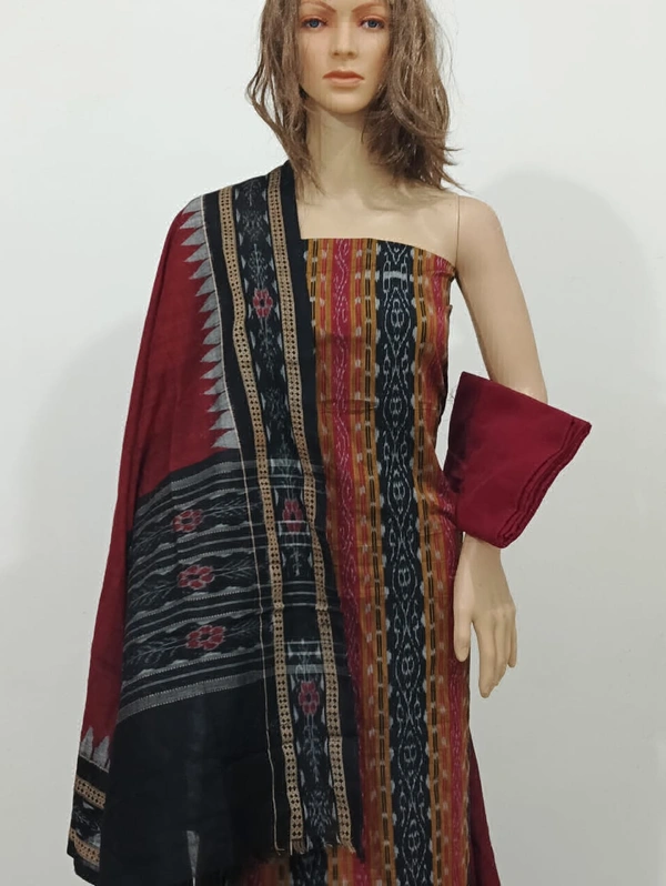 101719 Sambalpuri Handloom Cotton Dress Material With Dupatta 