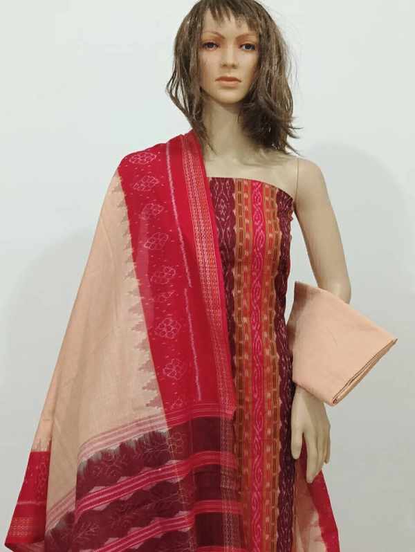 101721 Sambalpuri Handloom Cotton Dress Material With Dupatta 