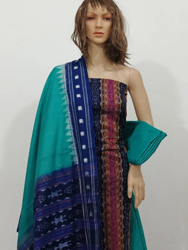 101724 Sambalpuri Handloom Cotton Dress Material With Dupatta 