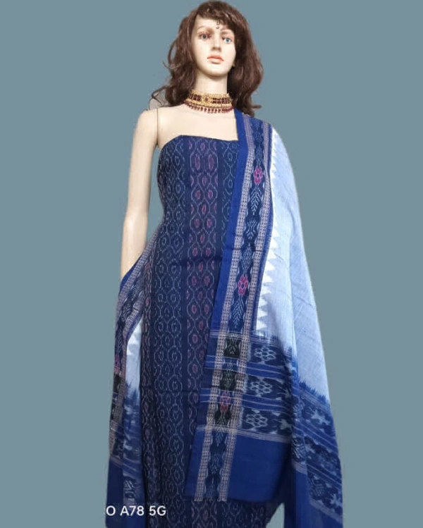 101762 Sambalapuri Handloom Dress Material With Dupatta 