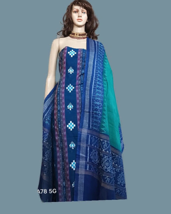 101766 Sambalapuri Handloom Dress Material With Dupatta 