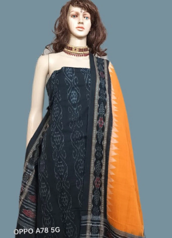 101773 Sambalapuri Handloom Dress Material With Dupatta 
