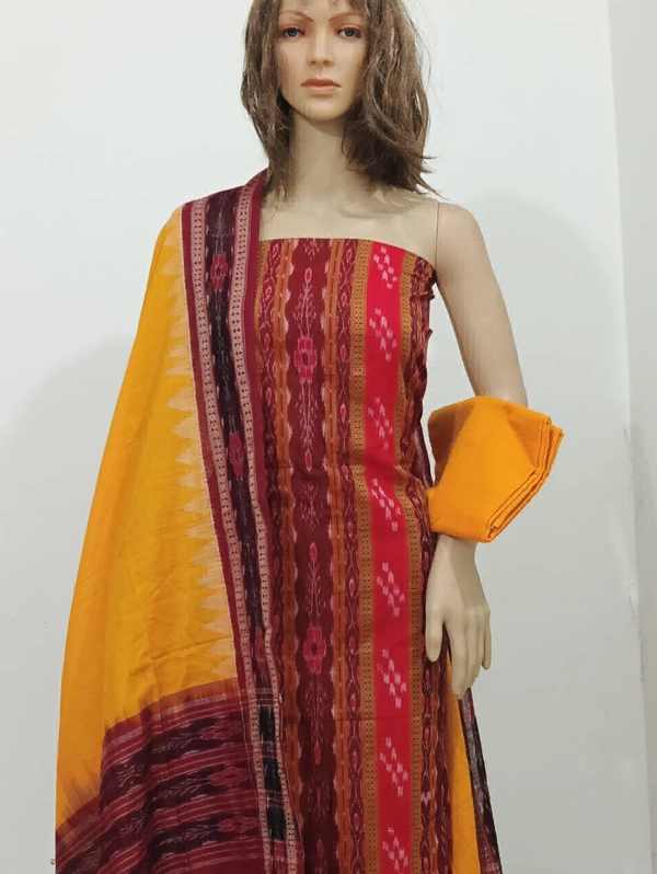 101808 Sambalpuri Handloom Dress Material With Dupatta