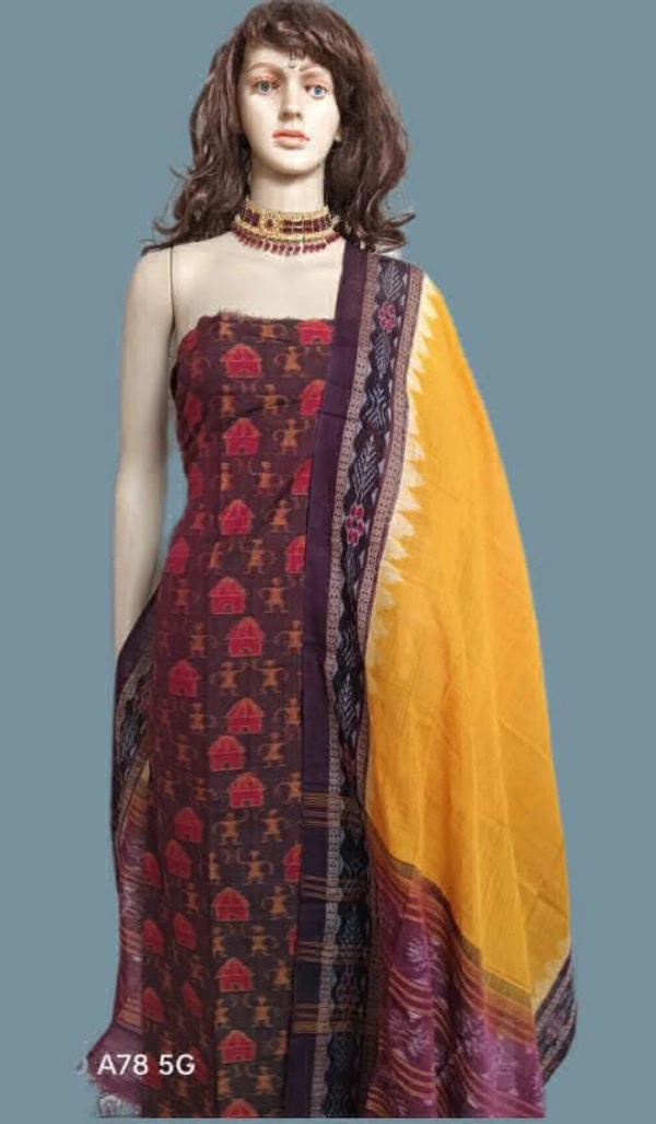 101868 Sambalpuri Handloom Dress Material  with Dupatta 