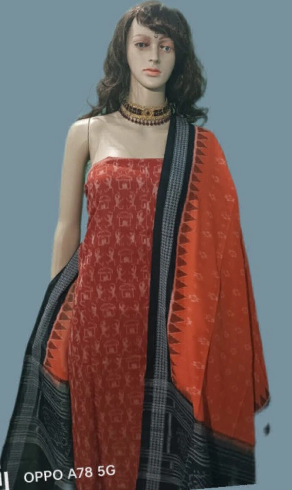 101871 Sambalpuri Handloom Dress Material  with Dupatta 