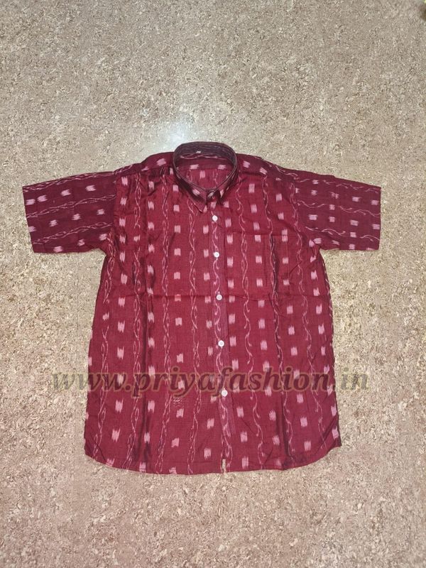 101203 Sambalpuri Handloom Cotton Half Shirt - 38