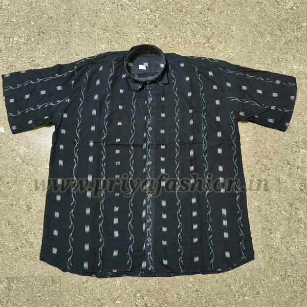 101958 Sambalpuri Half Shirt  - Black, 38