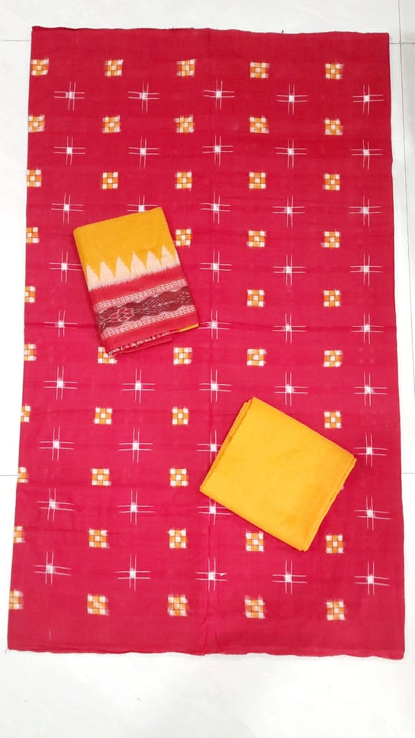 101990 Sambalpuri Handloom Dress Meterial With Dupatta 
