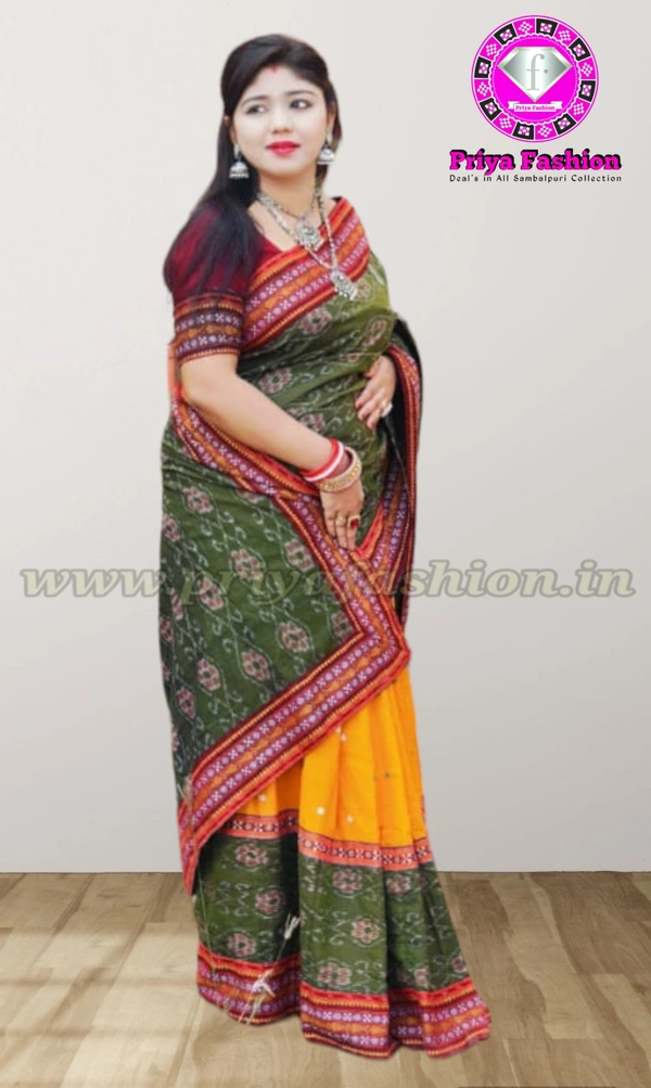 102010 Sambalpuri Handloom Patchwork Sarees With Blause 