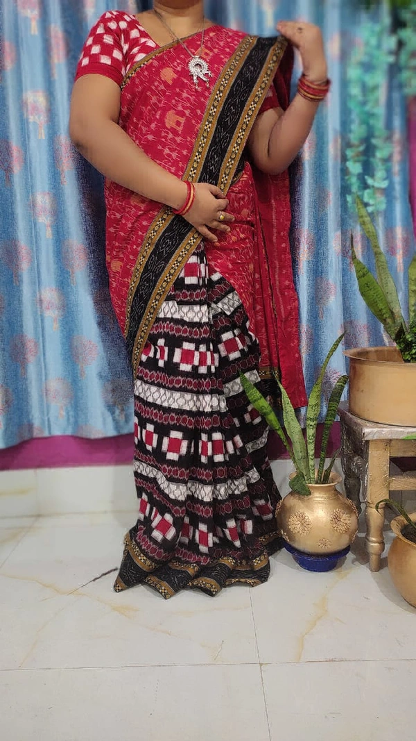 102020 Sambalpuri Handloom Patchwork Saree With Blause 