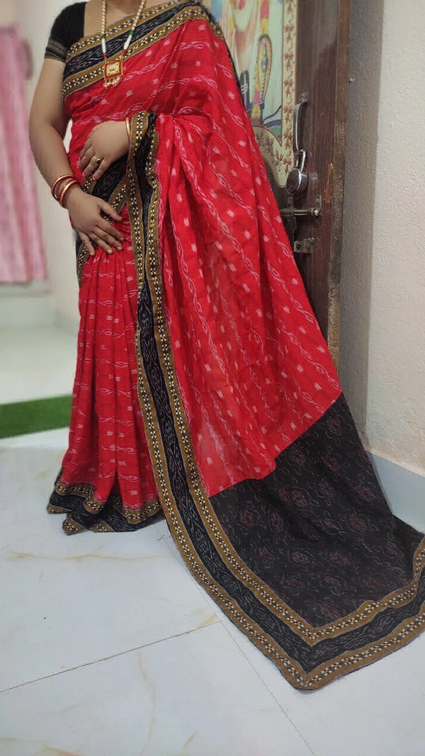 102021 Sambalpuri Handloom Patchwork Saree With Blause 