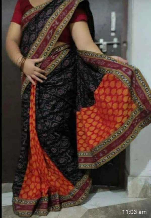 102023 Sambalpuri Handloom Patchwork Saree With Blause 