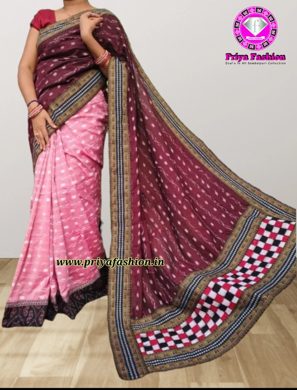 102029 Sambalpuri Handloom Patchwork Saree With Blause 